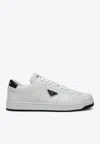 Prada Downtown Leather Low-top Sneakers In White