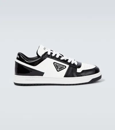 PRADA DOWNTOWN LEATHER LOW-TOP SNEAKERS