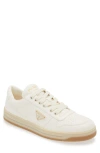 Prada Off White Downtown Lace Up Sneakers In Avorio