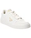 Prada Downtown Leather Low-top Sneakers In White