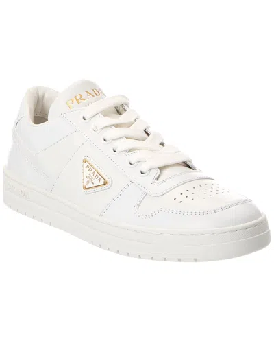 Prada Downtown Leather Sneaker In White