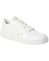 Prada Downtown Leather Sneakers In White