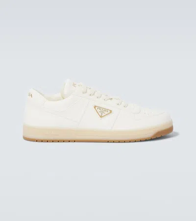 Prada Nappa Leather Low-top Sneakers In White