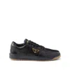 Prada Black Nappa Leather Downtown Sneakers In Black