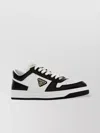 Prada Urban Leather Sneakers Featuring Contrast Panels In Black