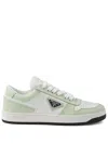 Prada Downtown Leather Sneakers In Green