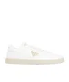 Prada Downtown Leather Sneakers In Nude