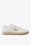 Prada Downtown Leather Sneakers In White