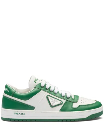 Prada Downtown Leather Sneakers In Multicolor