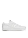 Prada Downtown Leather Sneakers In White