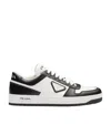 Prada Downtown Sneaker Aus Perforiertem Leder In White