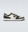 Prada Downtown Leather Sneakers In White