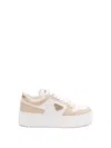 Prada Downtown Low-top Platform Sneakers In White