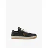 Prada Downtown Nappa Leather Sneakers In Black