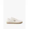 Prada Ivory Nappa Leather Downtown Sneakers In Neutral