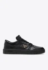 Prada Downtown Round Toe Sneakers In Black