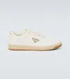 Prada Leather Sneakers In Nude
