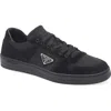 Prada Downtown Logo Low Top Sneaker In Black