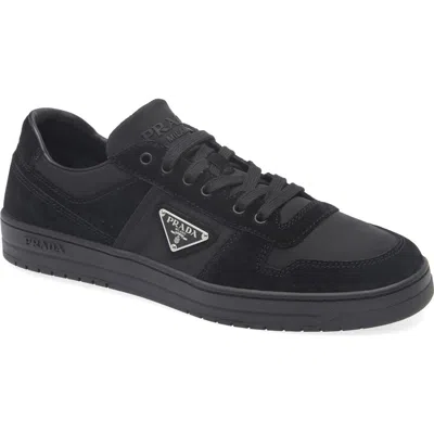 Prada Downtown Logo Low Top Sneaker In Black