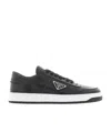 Prada Downtown Logo Low-top Sneakers In Black