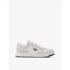 Prada Downtown Logo-plaque Perforated Leather Low-top Trainers In White