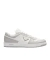 Prada Leather Sneakers Downtown Two-tone Silhouette In White