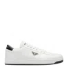 Prada Downtown Leather Low-top Sneakers In White