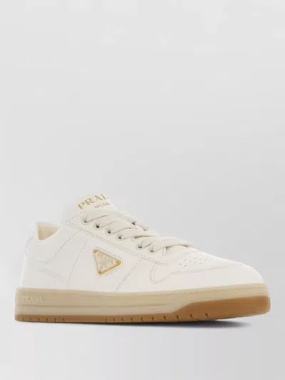 Prada Downtown Low-top Nappa Leather Sneakers In White