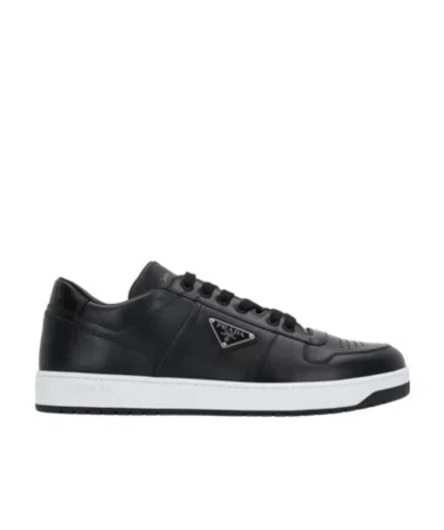 PRADA DOWNTOWN ENAMEL-TRIANGLE LOGO SNEAKERS
