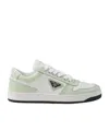 Prada Downtown Leather Sneakers In Gray