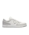 Prada Leather Sneakers Downtown Two-tone Silhouette In White