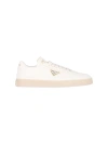 Prada Downtown Leather Sneakers In White