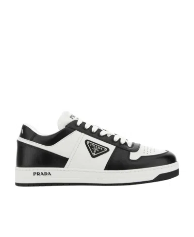 Prada White/black Leather Sneaker Downtown