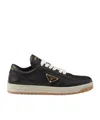 Prada Downtown Nappa Leather Sneakers In Black