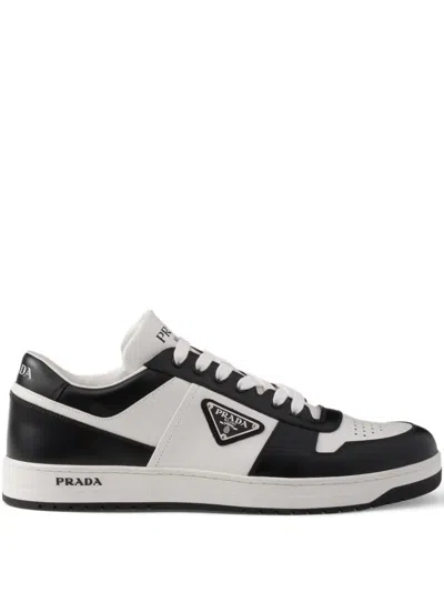 Prada White/black Leather Sneaker Downtown