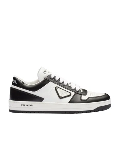 PRADA PRADA DOWNTOWN TWO-TONED LOW-TOP SNEAKERS