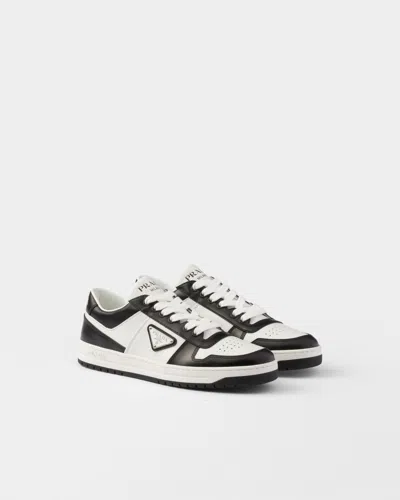Prada Urban Leather Sneakers Featuring Contrast Panels In Black