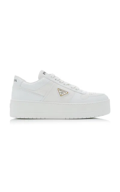 PRADA DOWNTOWN PLATFORM LEATHER SNEAKERS