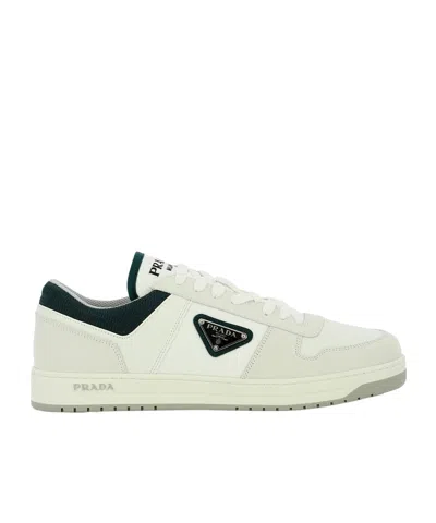 PRADA DOWNTOWN RE-NYLON LEATHER SNEAKERS