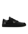Prada Downtown Round Toe Sneakers In Black