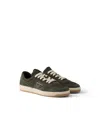 Prada Men's Downtown Re-nylon And Suede Sneakers In Green
