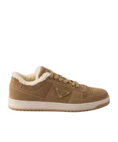 Prada Downtown Sneaker In Brown