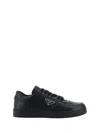 Prada Side Triangular Logo Low-cut Laced Casual Sneakers