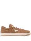 Prada Downtown Sneakers In Faded Suede In Brown