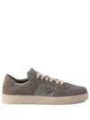 Prada Downtown Sneaker Aus Re-nylon Und Wildleder In Grau