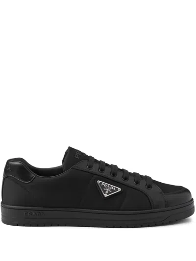 Prada Downtown Triangle-logo Sneakers In Black