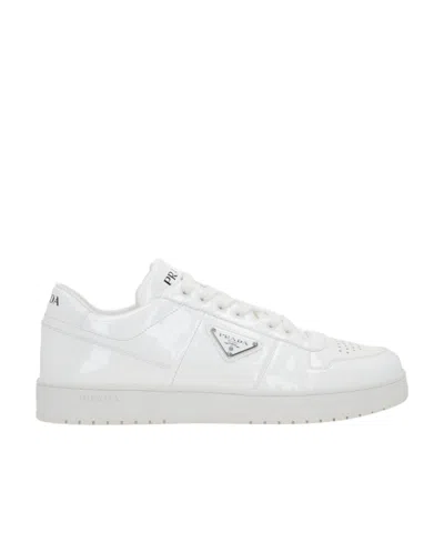 Prada Downtown Triangle-logo Sneakers In White