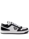 Prada Downtown Sneaker Aus Perforiertem Leder In Black