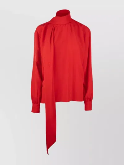 Prada Draped High Neck Long Sleeves Top
