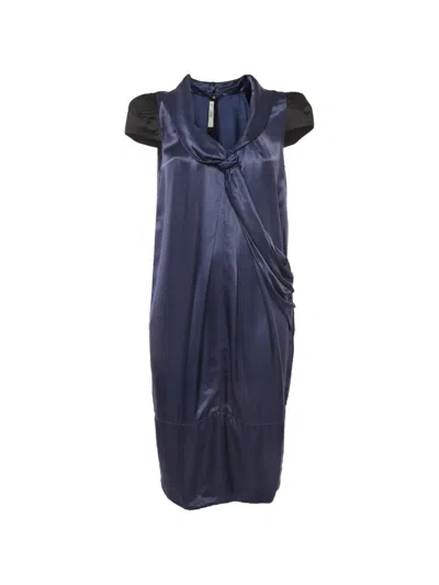 Pre-owned Prada Draped Midi Dress In Blue